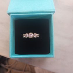 $450 Gorgeous 10k Gold 5 Stone Moissanite Engagement/Anniversary ringement Ring Size 6.75  Can Be Resized By  Jeweler