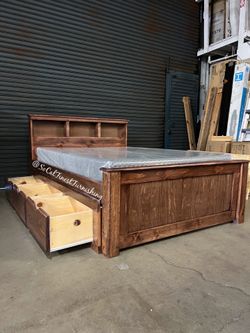 New Full Bed and mattress with drawers