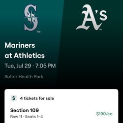 A’s Play Mariners 