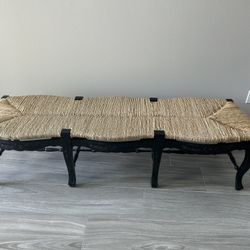Handwoven Sea grass And Wood Bench