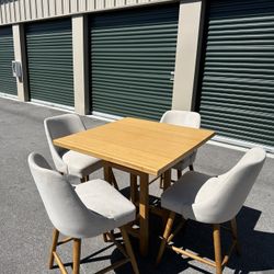 High Top Dining Table Set With 4 Chairs