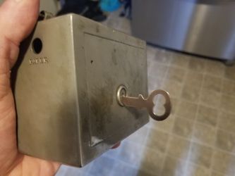 Antique home savings bank with ORIGINAL key