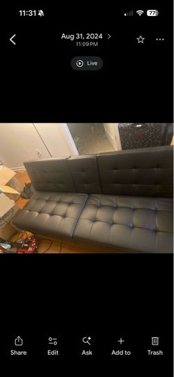 Futon fold out bed, charger