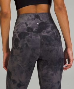 Lululemon Align High-Rise leggings in a charcoal-toned, tie-dye pattern Sz X’s