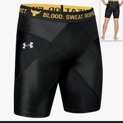 Under Armour Men's Project Rock Compression Shorts Black 2XL 1348531-001