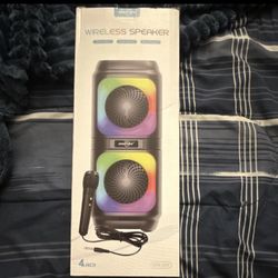 GreatNice GTS-2133 Wireless Bluetooth Speaker with Microphone, 4 Inch, LED Ligh…