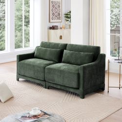Midtown 73" Chenille Modular Loveseat Sofa Couch with Pillows