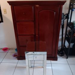 Armoire And Glass Side Table