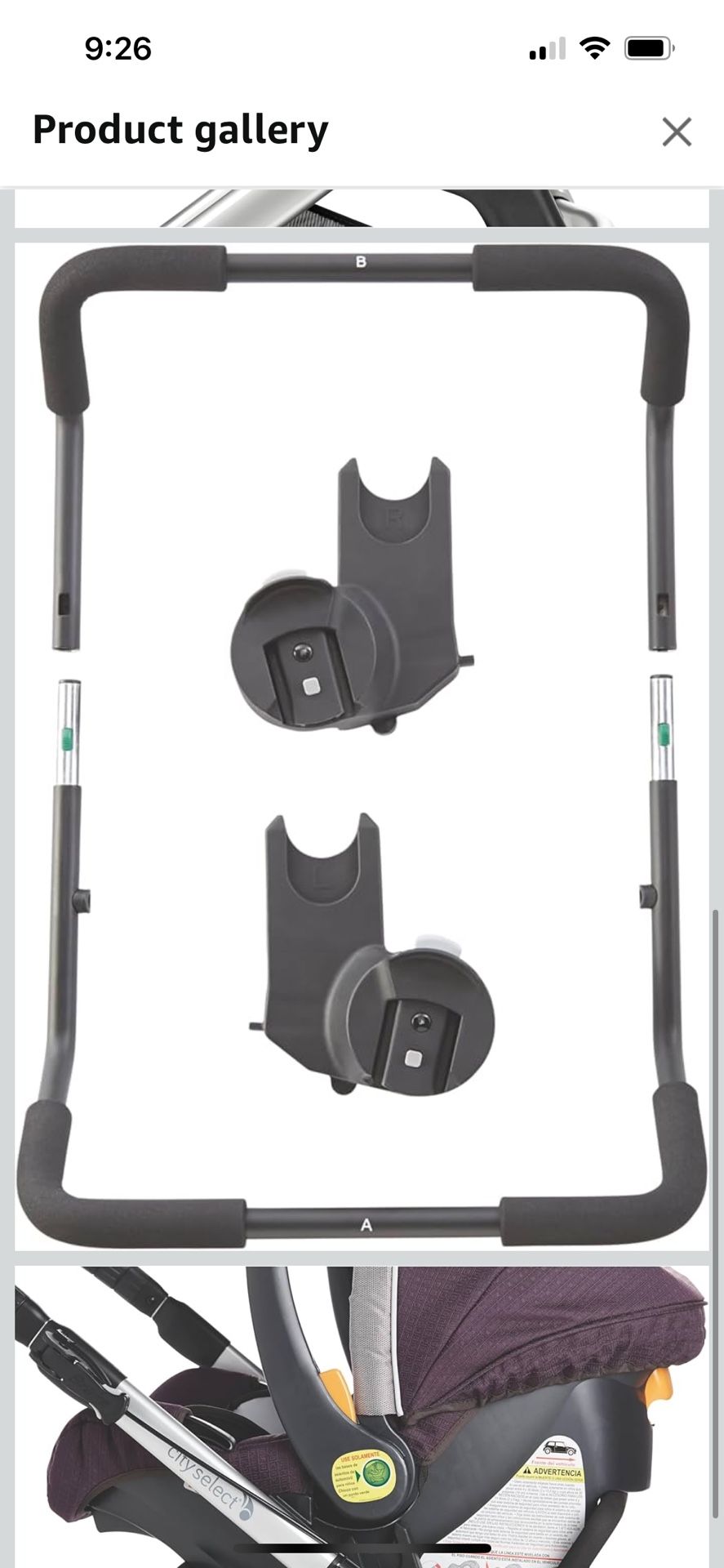Chicco Car seat Adpater  City Select Stroller