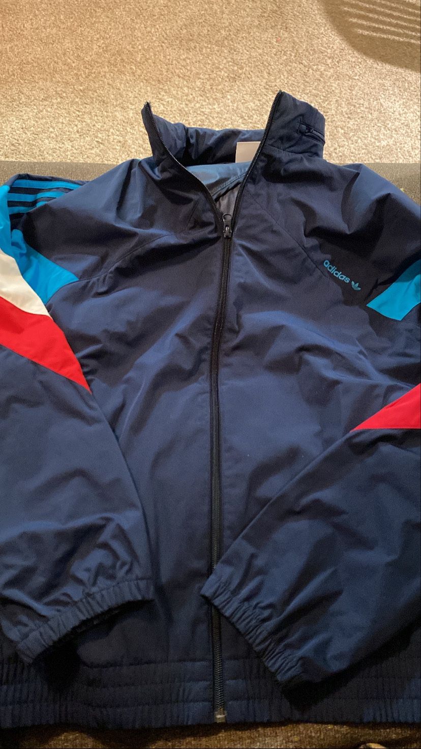 Adidas Navy Track Jacket Windbreaker 