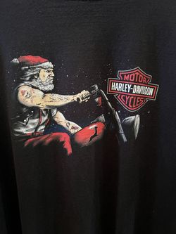 Vintage Harley-Davidson 3XL Black T-Shirt - Santa Biker + Victorville Route 66 - Great Condition!