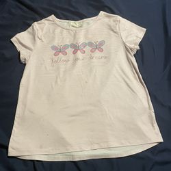 Btween Girls Striped Butterfly Lineup T-Shirt 