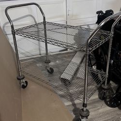 Chrome Heavy Duty Rolling Wire Cart