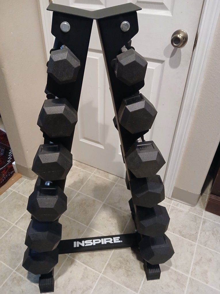 Inspire Dumbbells With Rack 