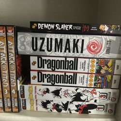Dragon ball 1-12, uzumaki, AOT, demon slayer manga lot