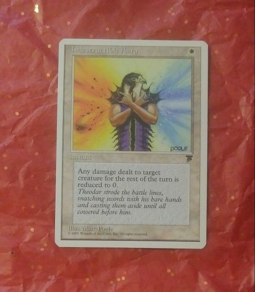 MTG 1995 Indestructible Aura Instant Mark Poole Vintage Magic The Gathering Card Game Wizards Of The Coast Collectible