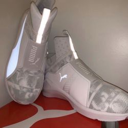 woman new Puma Luxe White fierce swan Training shoes size 9