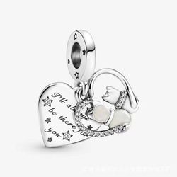 Pandora Cats & Hearts Dangle Charm
