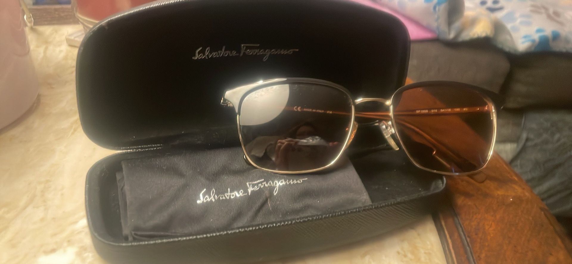 NEW— Salvatore Ferragamo Sunglasses with accessories