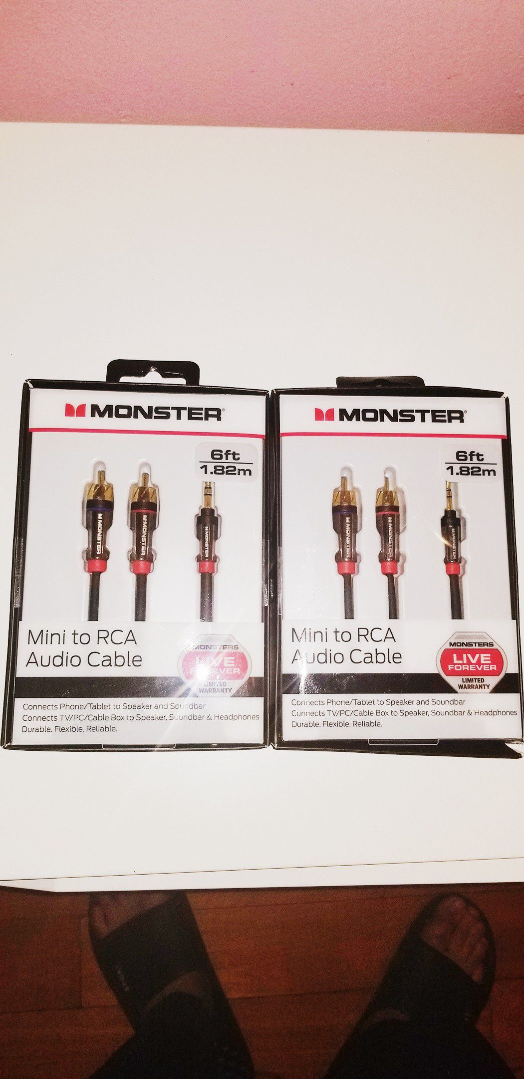 2 BRAND NEW MONSTER 6FT AUDIO CABLE BUNDLE