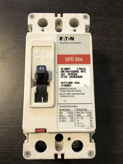 EATON Industrial Circuit Breaker HFD 65k 40 A 2 Pole
