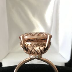 Peach Morganite Engagement/ Wedding Ring