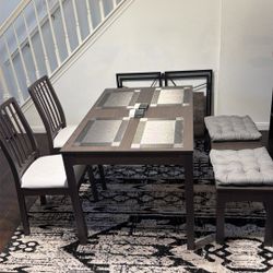 Dining Table With 2 Chairs and a Bench (IKEA)