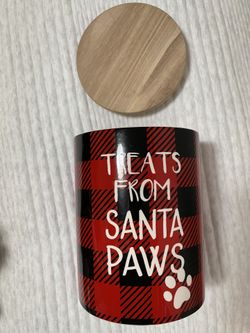 Christmas Decor Dog Treat Jar