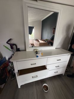 White Dresser with mirror