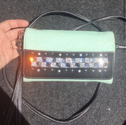 Sparkle turquoise crossbody purse