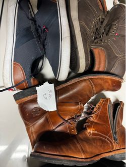 Timbelands and Levi’s and van huesen men’s shoes