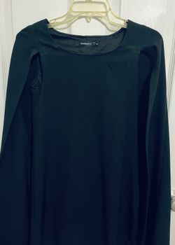 Cape Black Mid Length Dress