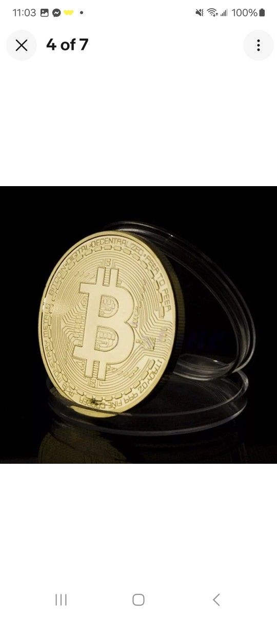 5pcs  Bitcoin Physical Commemorative Coin Plated Gold Collection Collectible