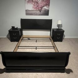 Queen Bed Frame w/ Nightstands 