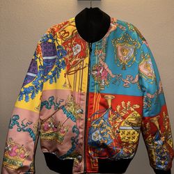 New Silk Versace Reversible Bomber Jacket Size XLarge $2195 Cash Only 
