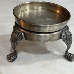 FB Rogers Vintage Silver Plated Footed Lion Head Claw Serving Swivel Dish 1155