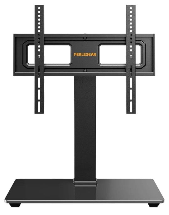 0377/1372: New Universal Swivel TV Stand for 32–70 inch TVs, Height Adjustable Table Top TV Stand Mount with Tilt, Tempered Glass Base, Holds up to 88