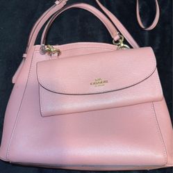 Bubblegum Pink Coach Purse And Wallet 