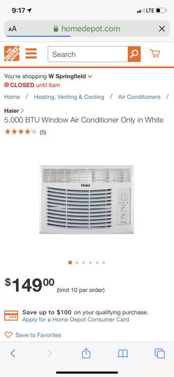 Hair 5000 btu window ac