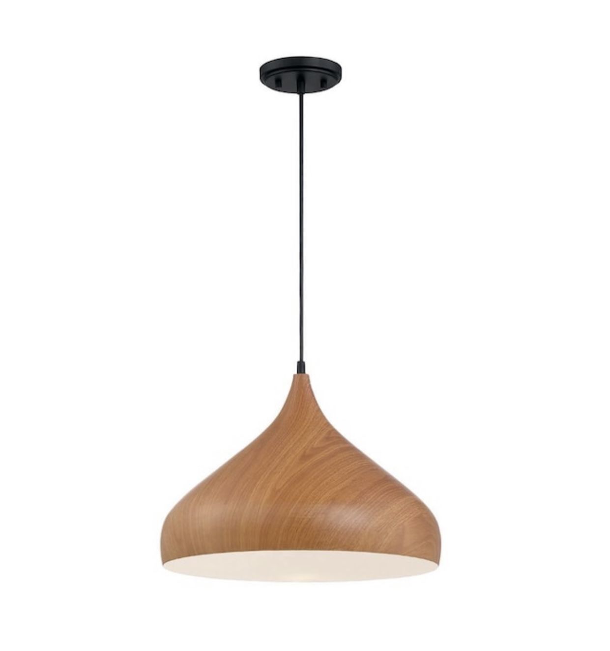 Designers Fountain Hana 1-Light Robusta Wood Style Finish Hanging Pendant ky 