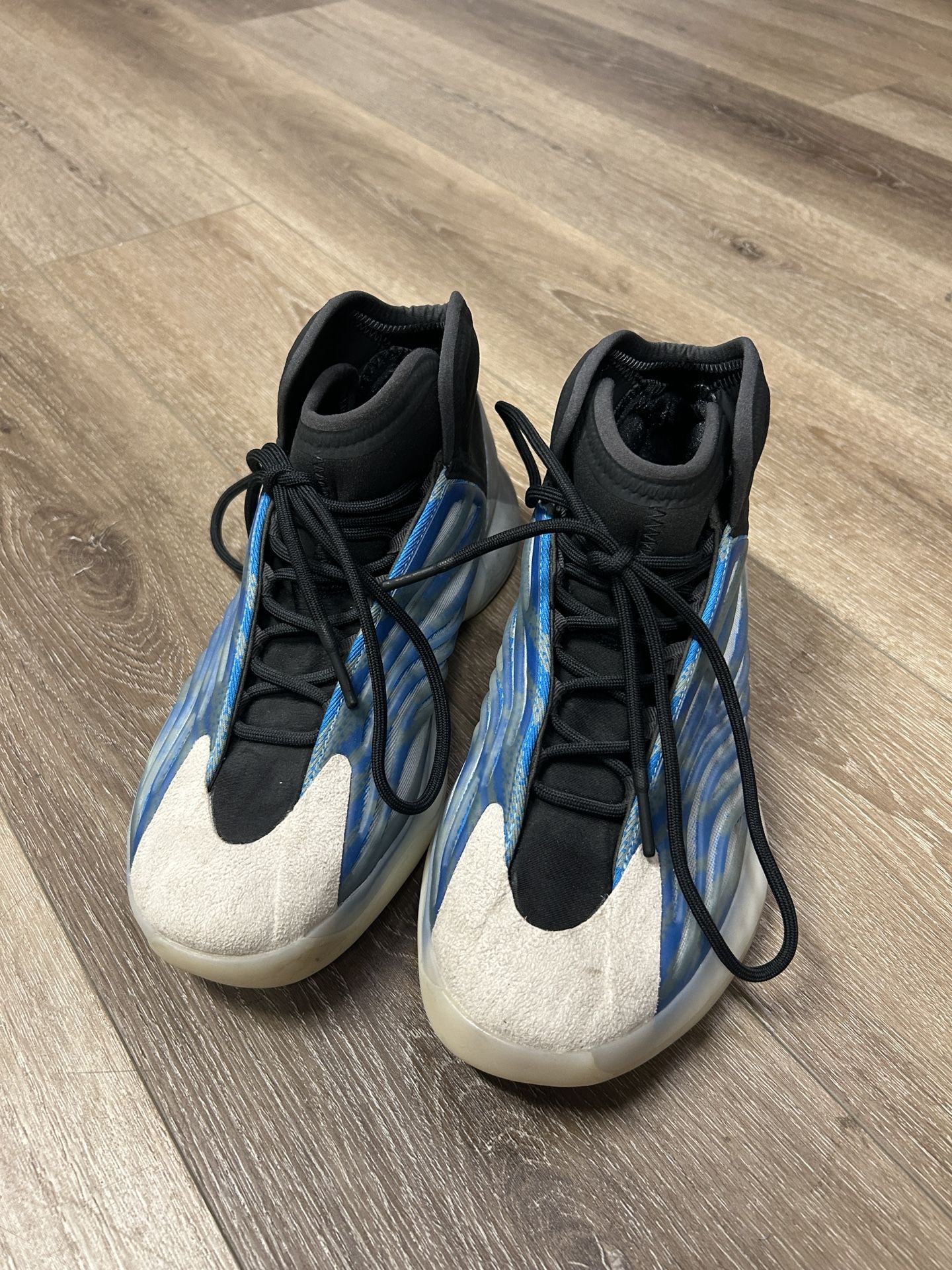 Adidas Yeezy QNTM "Frozen Blue" sneakers.