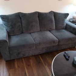 Grey Sofa And Chair Fabric Gd Cond