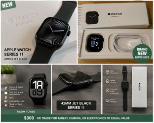 NEW Apple Watch Series 11 42mm Jet Black - $300 or Trade