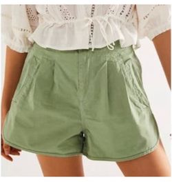 Womens Free People Green pleated shorts size M