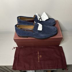 Bruno Magli Trieste Men's Size 11 US Navy Suede Loafers
