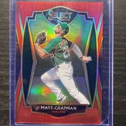 2021 Panini Select Red Gloss Matt Chapman Baseball Card #194 163 Of 199