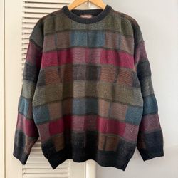 Vintage 90’s Cambridge Classics Geometric Knit Grandpa Sweater