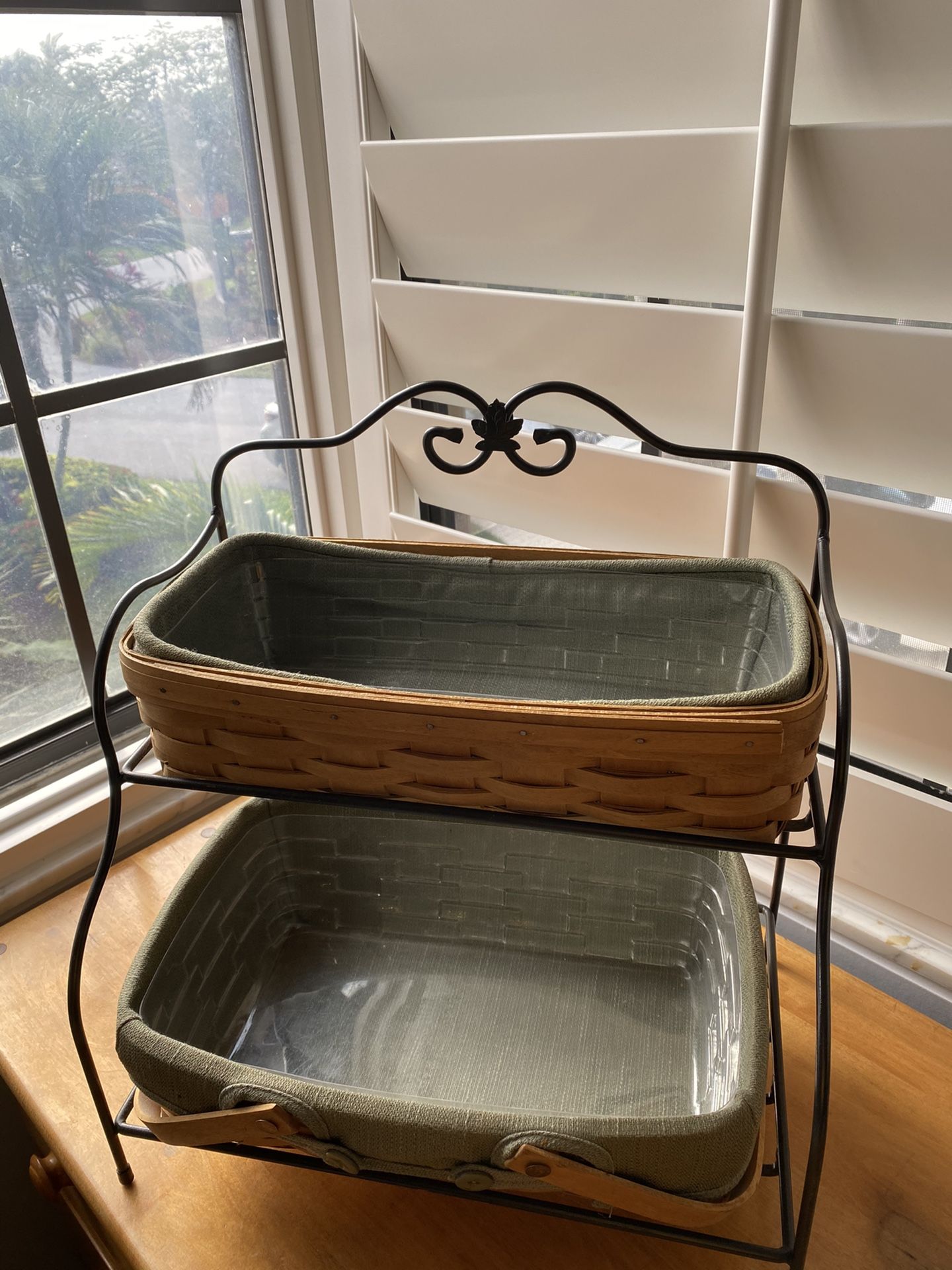 Longaberger Basket Set with Iron Stand