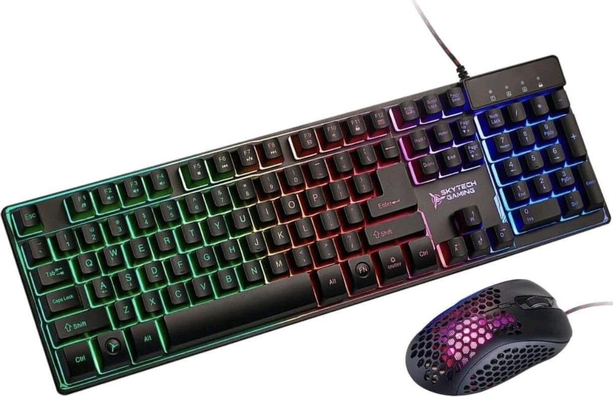 New SkyTech Keyboard + Mouse
K-1000 M-1200N RGB Backit
Gaming USB Wired