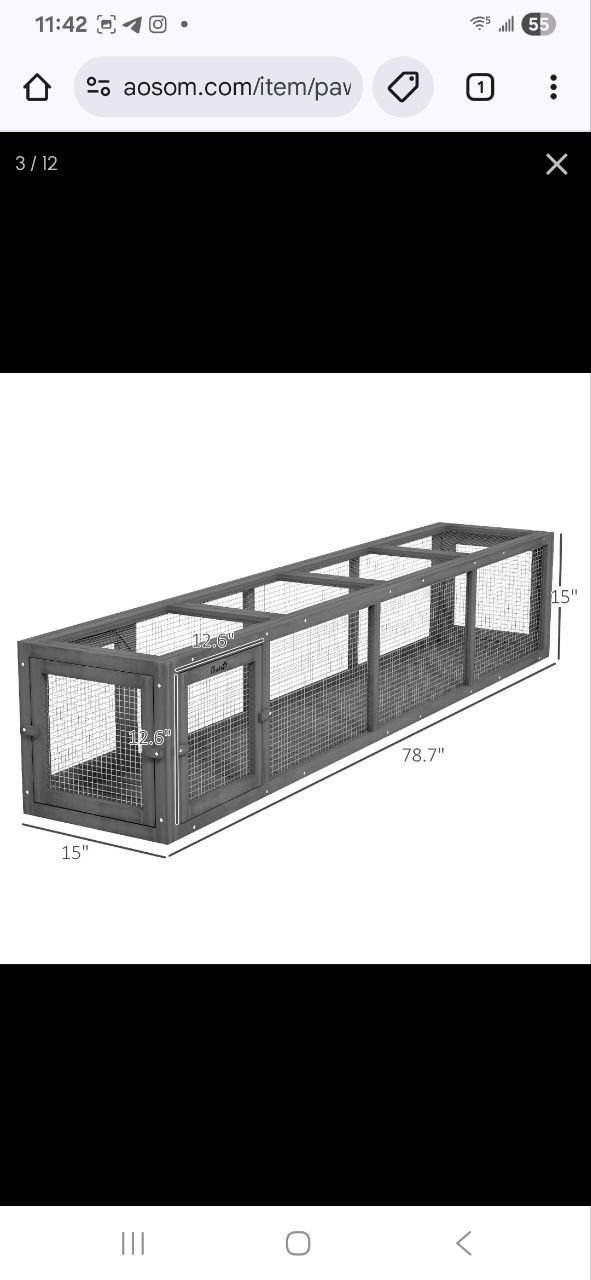 Wooden Cat Run with Weather Protection,